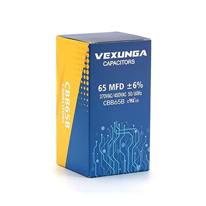 65uF 65 MFD 370VAC 440VAC 450VAC 50/60Hz CBB65 CBB65B Run Start Capacitor for AC Unit Fan Motor Start or Pool Pump or Air Condenser Straight Cool