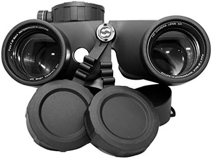 Hooway 7x50 HD Waterproof Military Marine Binoculars w/Internal Rangefinder & Compass for,Bird Watching,Boating and More(Black)