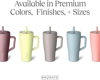BrüMate Era 40 oz Tumbler with Handle and Straw | 100% Leakproof Insulated Tumbler with Lid and Flexible SoftSip Straw | Made of Stainless Steel | Cup Holder Friendly Base | 40oz (Mocha)