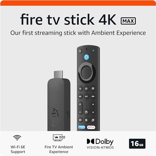 Like-New Amazon Fire TV Stick 4K Max streaming device (newest model) supports Wi-Fi 6E, free & live TV without cable or satellite