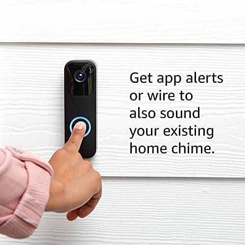 Like-New Blink Video Doorbell (2023 release), Two-way audio, HD video, motion and chime app alerts and Alexa enabled — wired or wire-free (Black)