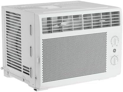 GE Window Air Conditioner Unit, 5,000 BTU for Small Rooms up to 150 sq ft. with Manual Adjustable Fan and Cooling Settings, Perfect for Small Bedroom or Living Room, Easy Install Kit Included, White