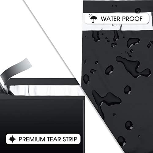 Metronic Black Poly Mailers 14.5x19 Large 100 Pack Self-Seal Shipping Bags, Packaging Envelopes for Small Business, Boutique, Clothing