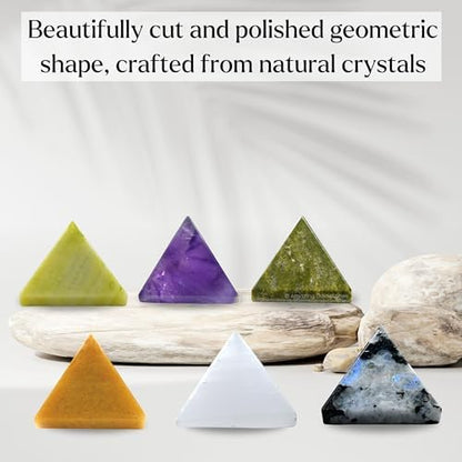 Amazing Gemstone Pack of 11 Crystal Pyramid Healing Stones - 1" Wholesale Bulk Crystals Pyramid Figurine of Natural Stone for Meditation, Reiki, Chakra Balancing and Crystal Pyramids Grid