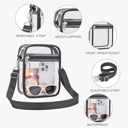 USPECLARE Clear Purse Stadium Approved CrossBody Bag for Men and Women