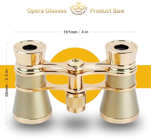 Opera Glasses,3X25 Theater Binoculars with Foldable and Extendable Handle,Mini Binocular Compact Lightweight,Portable Theater Glasses for Adults Kids Women in Musical Concert