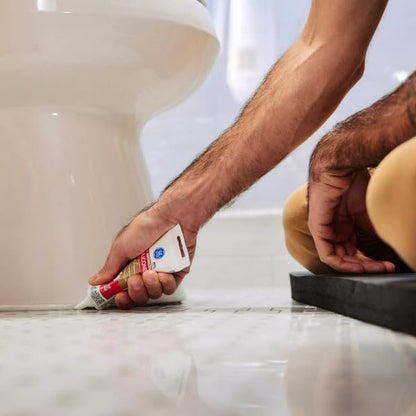 GE Advanced Silicone Caulk for Kitchen & Bathroom, White, 2.8 fl oz Tube, 12 Pack - 100% Waterproof Silicone Sealant, 5X Stronger Adhesion, Shrink & Crack Proof