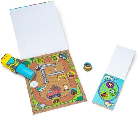 Melissa & Doug Sticker Wow!™ Bulldozer Bundle: 24-Page Activity Book, Refillable Sticker Stamper, Mini Pad, 500 Stickers, Arts and Crafts for Kids Ages 3+