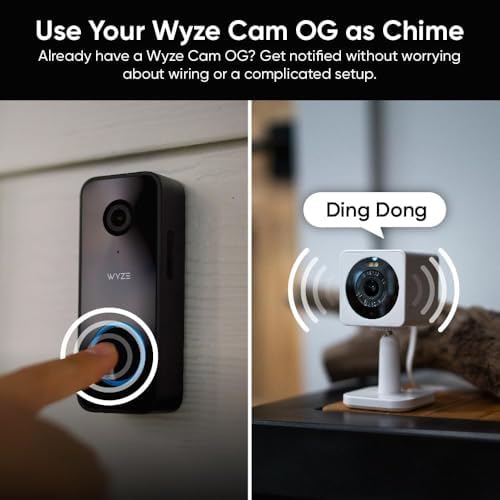 WYZE Doorbell Camera v2, 2K Security Video Doorbell with Color Night Vision, 2-Way Audio, 24/7 Video Recording*, Package Monitor, Works with Alexa & Google Assistant, Wired. Free Expert Setup