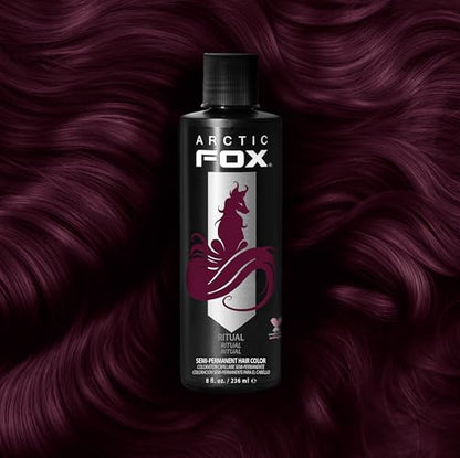 Arctic Fox Semi-Permanent Hair Color Dye, Vegan & Cruelty-Free, Ammonia-Free, Conditioning, Long Lasting, Rich Burgundy Red, For All Hair Types, Ritual, 8 Fl Oz (Pack of 2)