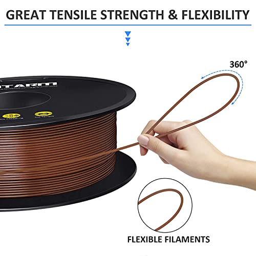 GIANTARM 3D Printer Filament, Brown Pla Filament, 1Kg(2.2lbs) Spool, 1.75mm Dimension Accuracy +/- 0.03mm, 3D Printing Filament