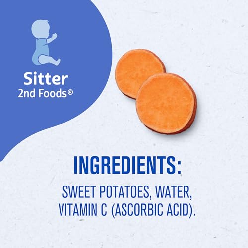 Gerber Stage 2 Baby Food, Sweet Potato Puree Tubs, No Added Salt, No Artificial Colors or Flavors, Baby Puree, 16-Pack