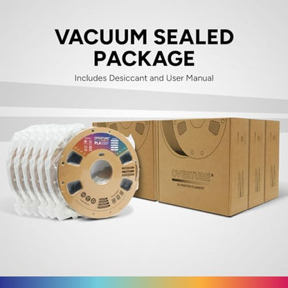 OVERTURE 6KG Bundle PLA Filament 1.75mm PLA 3D Printer Filament, 6 Pack 1kg(2.2lbs) Cardboard Spool, Dimensional Accuracy +/- 0.02mm, Fit Most FDM Printer (6 Color)