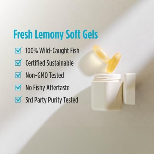 Nordic Naturals Ultimate Omega, Lemon Flavor - 120 Soft Gels - 1280 mg Omega-3 - High-Potency Fish Oil Supplement with EPA & DHA - Promotes Brain & Heart Health - Non-GMO - 60 Servings