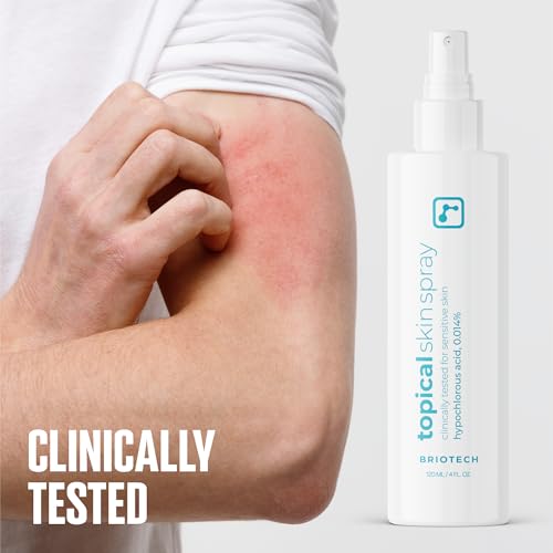 BRIOTECH Topical Skin Spray, Hypochlorous Acid Spray for Sensitive Skin, HOCl Facial Mist, Full Body Support Against Irritation, Calm Redness, Soothe Foot & Scalp, 8 oz (2 Pack)