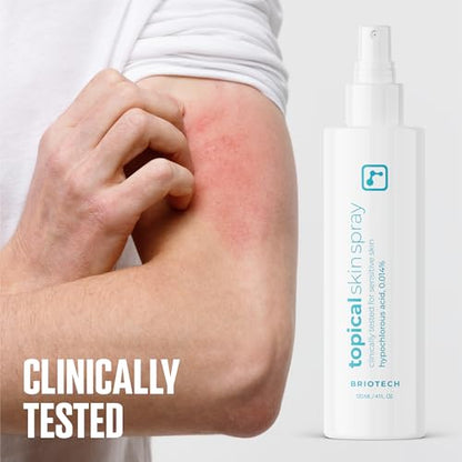 BRIOTECH Topical Skin Spray, Hypochlorous Acid for Sensitive Skin, HOCl Facial Mist, Full Body Support Against Irritation, Calm Redness, Soothe Foot & Scalp, 32 oz Refill (1 Pack)