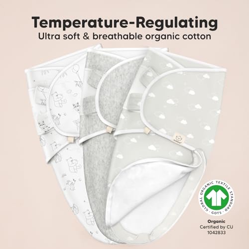 Baby Swaddle Sleep Sacks with Zipper - 3-Pack Swaddles for Newborns 0-3 Months, Infant, Baby Girls, Boys, Soft & Durable Newborn Sleep Sack, Easy Diaper Change Swaddling Blanket (Aspire)