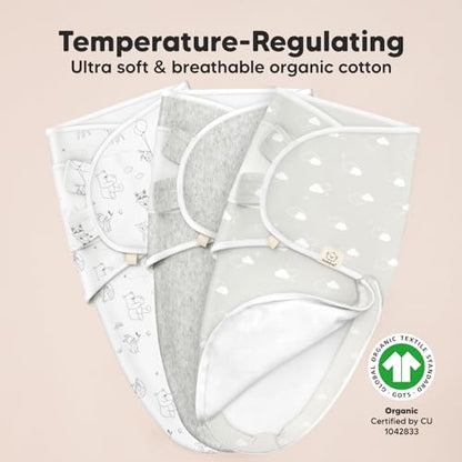 Baby Swaddle Sleep Sacks with Zipper - 3-Pack Swaddles for Newborns 0-3 Months, Infant, Baby Girls, Boys, Soft & Durable Newborn Sleep Sack, Easy Diaper Change Swaddling Blanket (Aspire)