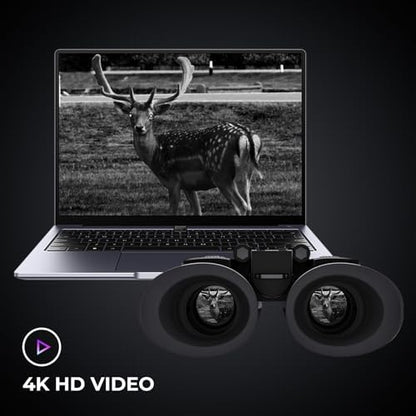 GOYOJO 4K Head-Mounted Night Vision Goggles & Binoculars for Adults – Infrared NVG with Manual Focus & 8X Digital Zoom for Hunting, Camping, and Outdoor Surveillance