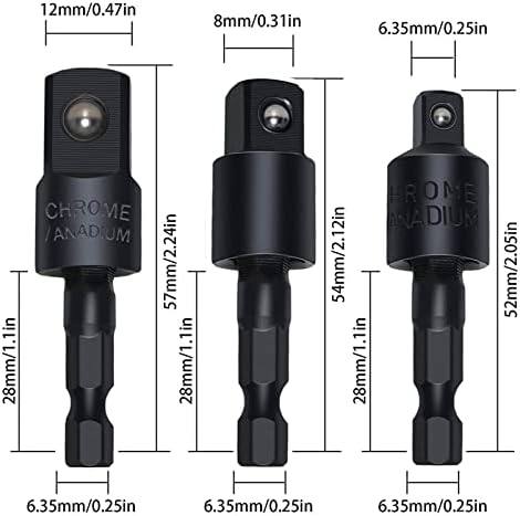 17Pcs Flexible Drill Bit Extension, Include 3Pcs Rotatable Socket Adapter 2Pcs Hex Shank 105° Right Angle Drill Attachment 10 Short Screwdriver Bits 90° Angled Bits and Bendable Extension
