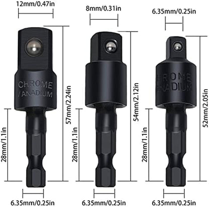 17Pcs Flexible Drill Bit Extension, Include 3Pcs Rotatable Socket Adapter 2Pcs Hex Shank 105° Right Angle Drill Attachment 10 Short Screwdriver Bits 90° Angled Bits and Bendable Extension