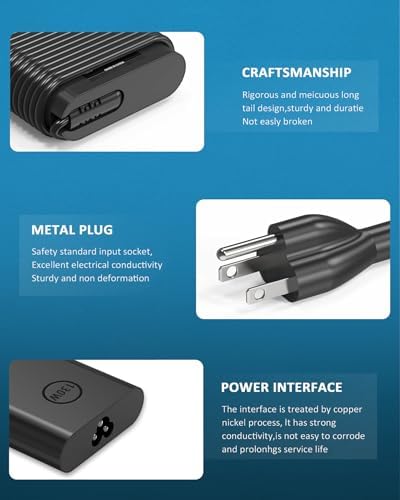 130W USB C Laptop Charger Compatible with Dell Precision 5570 5560 5550 5530 5760 5750 3560 Latitude 7410 7310 7210 9410 9510 5420 5520 5510 XPS 15 17 2in1 9575 9500 9700 Power Cord