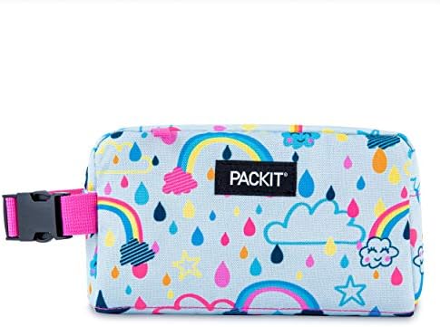 PackIt Freezable Snack Box, Rainbow Sky, Built with ECOFREEZE Technology, Collapsible, Reusable, Zip Closure with Buckle Handle, Great for All Ages and Fresh Snacks on the go