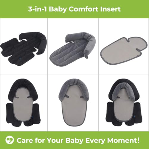 COOLBEBE Upgraded 3-in-1 Babybody Support for Newborn Infant Toddler - Extra Soft Car Seat Insert Cushion Pad, Perfect for Carseats, Strollers, Swings