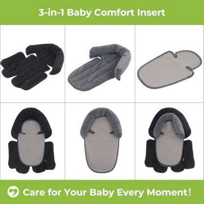 COOLBEBE Upgraded 3-in-1 Babybody Support for Newborn Infant Toddler - Extra Soft Car Seat Insert Cushion Pad, Perfect for Carseats, Strollers, Swings