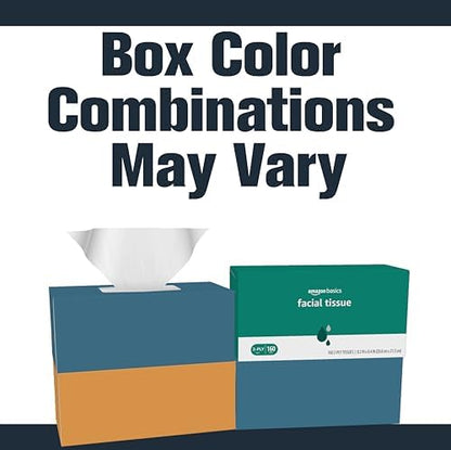 Amazon Basics Facial Tissue, 2-Ply, 2880 Count (18 Packs of 160), (Packaging May Vary)