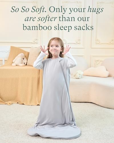 Supersoft Sleep Sack 1.0 TOG, Premium Bamboo Viscose Baby Sleeping Bag 2-Way Zipper Sleep Sack Baby Wearable Blanket