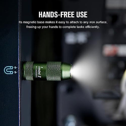 OLIGHT IMINI 2 EDC Rechargeable Keychain Flashlight, 50 Lumens Compact and Portable Mini LED Keyring Lights with Built-in Battery Ideal for Everyday Carry and Emergencies (OD Green)
