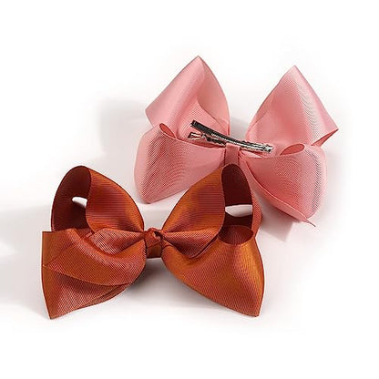 CÉLLOT 50 Pieces 4.5 Inch Hair Bows for Girls Clips Grosgrain Ribbon Boutique Hair Bow Alligator Clips For Girls Teens Toddlers Kids in Pairs