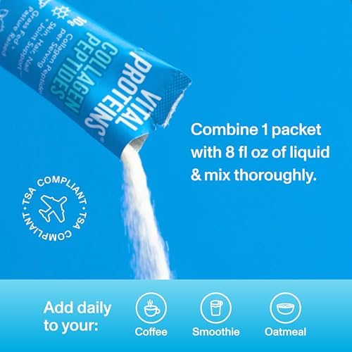 Vital Proteins Collagen Peptides Powder Supplement, Hydrolyzed Collagen Peptides Travel Pack, 20 Individual Packets