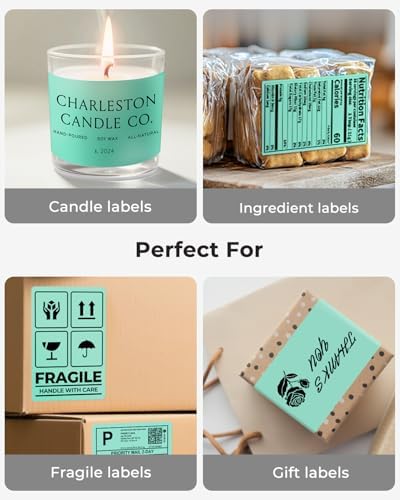 MUNBYN Green 4"x6" Direct Thermal Shipping Labels, Commercial Grade Permanent Adhesive Fanfold Mailing Postage Label Paper for Thermal Printers and Packages, 220 Sheets per Stack