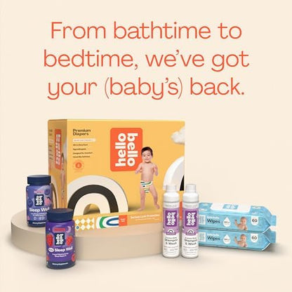 Hello Bello Premium Baby Diapers Size 2, 30 Count of Disposable, Extra-Absorbent, Hypoallergenic Diapers with Snug and Comfort Fit, Sleepy Sloth