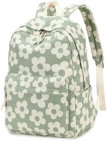 School Backpack for Teen Girls Bookbags Elementary High School Corduroy Laptop Bags Women Travel Daypacks