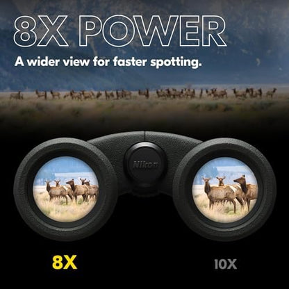 Nikon PROSTAFF P3 8x30 Binocular | Waterproof, fogproof, Rubber-Armored Compact Binocular, Wide Field of View & Long Eye Relief | Official Nikon USA Model