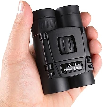 8x21 Compact Binoculars for Adults Teens, Mini Small Full Optical Binoculars for Bird Watching Opera Hiking Hunting Travel Concert (Black)