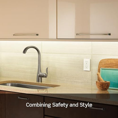 Leviton GFCI Outlet, 15 Amp, Self Test, Tamper-Resistant with LED Indicator Light, Protection from Electric Shock and Electrocution, GFTR1-W, White