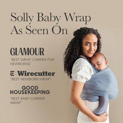 Solly Baby Wrap, Buttery-Soft Baby Carrier Newborn to Toddler 8-25 Lbs., Lightweight & Hands-Free Infant Sling Wrap, Breathable Summer Carrier, Baby Wearing & Postpartum Essential, New Mom Gift, Basil