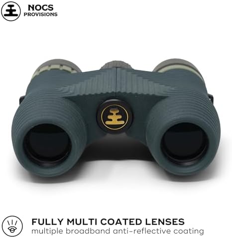 Nocs Provisions Standard Issue 8x25 Waterproof Binoculars, 8X Magnification, Bak4 Prism, Wide View Multi-Coated Lenses for Bird Watching, Hiking & Backpacking - Cypress Green II