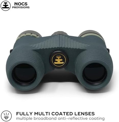 Nocs Provisions Standard Issue 8x25 Waterproof Binoculars, 8X Magnification, Bak4 Prism, Wide View Multi-Coated Lenses for Bird Watching, Hiking & Backpacking - Cypress Green II