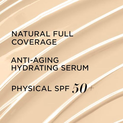 IT Cosmetics CC+ Cream - Full-Coverage Foundation With SPF 50, Color Corrector & Anti-Aging Serum, Formulated With Niacinamide & Hyaluronic Acid, Natural Finish, For All Skin Types, 1.08 fl oz