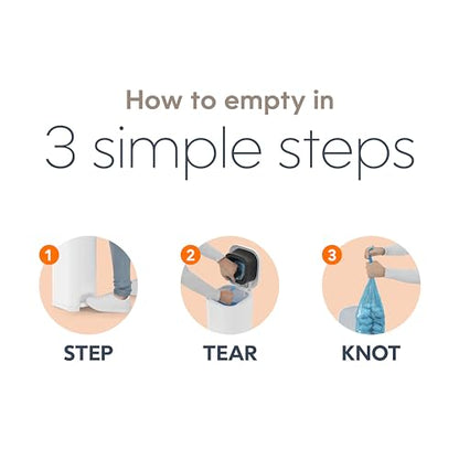 Diaper Genie Select Pail is Made of Durable Stainless Steel and Includes 1 Starter Square Refill That can Hold up to 165 Newborn-Sized Diapers.