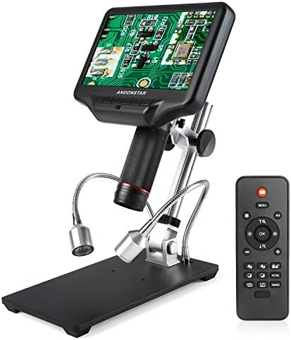 Andonstar AD407 3D HDMI Soldering Digital Microscope with 4MP UHD and 7 inch Adjustable LCD Screen USB Video Microscopes for Phone Repairing SMT SMD DIY