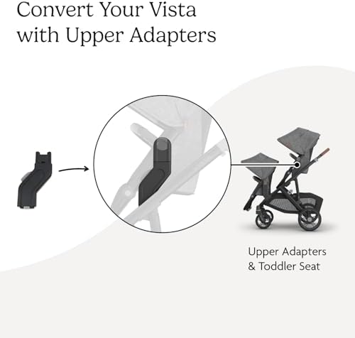 UPPAbaby Upper Adapter for Vista, Vista V2, and Vista V3 Strollers/ Compatible with Bassinet, Toddler Seat, Aria, Mesa V2, or Mesa Max Infant Car Seats / Quick + Secure Attachment / 1 Set