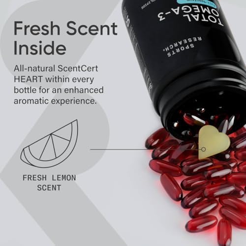 Sports Research® Total Omega-3 Fish Oil 2200mg - Made from Antarctic Krill w/Astaxanthin, Wild Sockeye Salmon & Alaska Pollock - 960mg of EPA & DHA - 120 Softgels