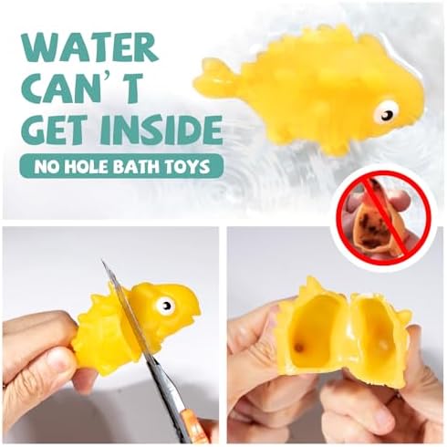 Hely Cancy Infant Bath Toys for 18 Months - No Hole Animal Bathtub Toys, Baby Bath Tub Toys