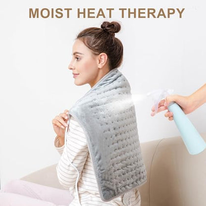 Heating Pad,Electric Heating Pads for Back,Neck,Abdomen,Moist Heated Pad for Shoulder,Knee,Hot Pad for Arms and Legs,Valentines Day Gifts-Auto Shut Off(Light Gray, 20''×24')